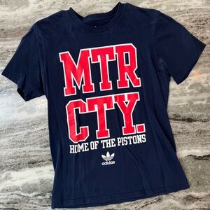 Adidas Detroit Pistons Navy Graphic T-Shirt